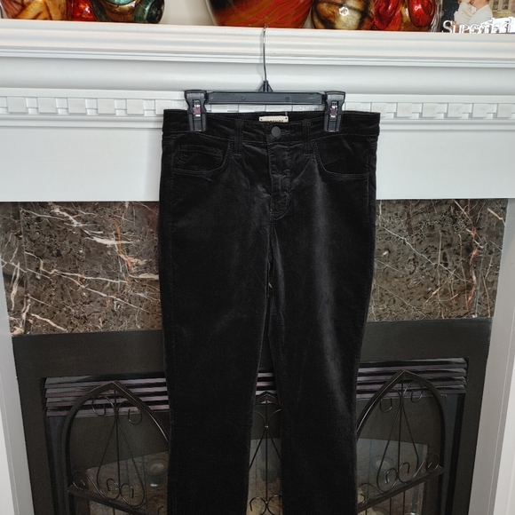 L'AGENCE Marguerite Velvet High Rise Skinny Pants, Noir (Black) 25 - Picture 6 of 13